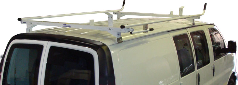 Aluminum Ladder Rack - Chevy Express - Single Lock Down - Click Image to Close