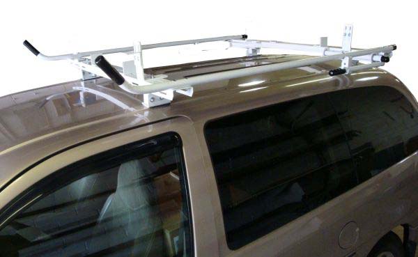 Aluminum Ladder Rack for Minivan - Single Lock Down - Click Image to Close